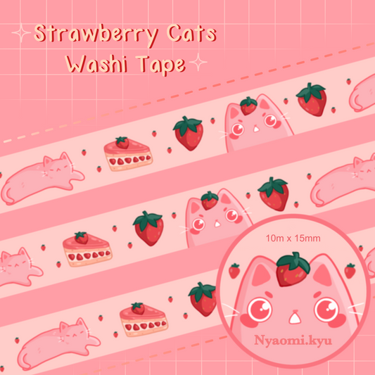 Strawberry Cats Washi Tape