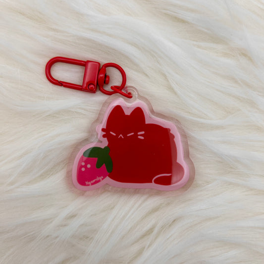 Strawberry Cat Keychain