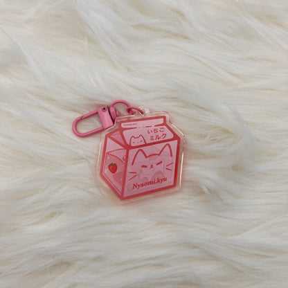 Strawberry Milk Keychain