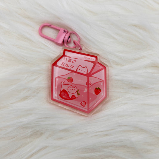 Strawberry Milk Keychain
