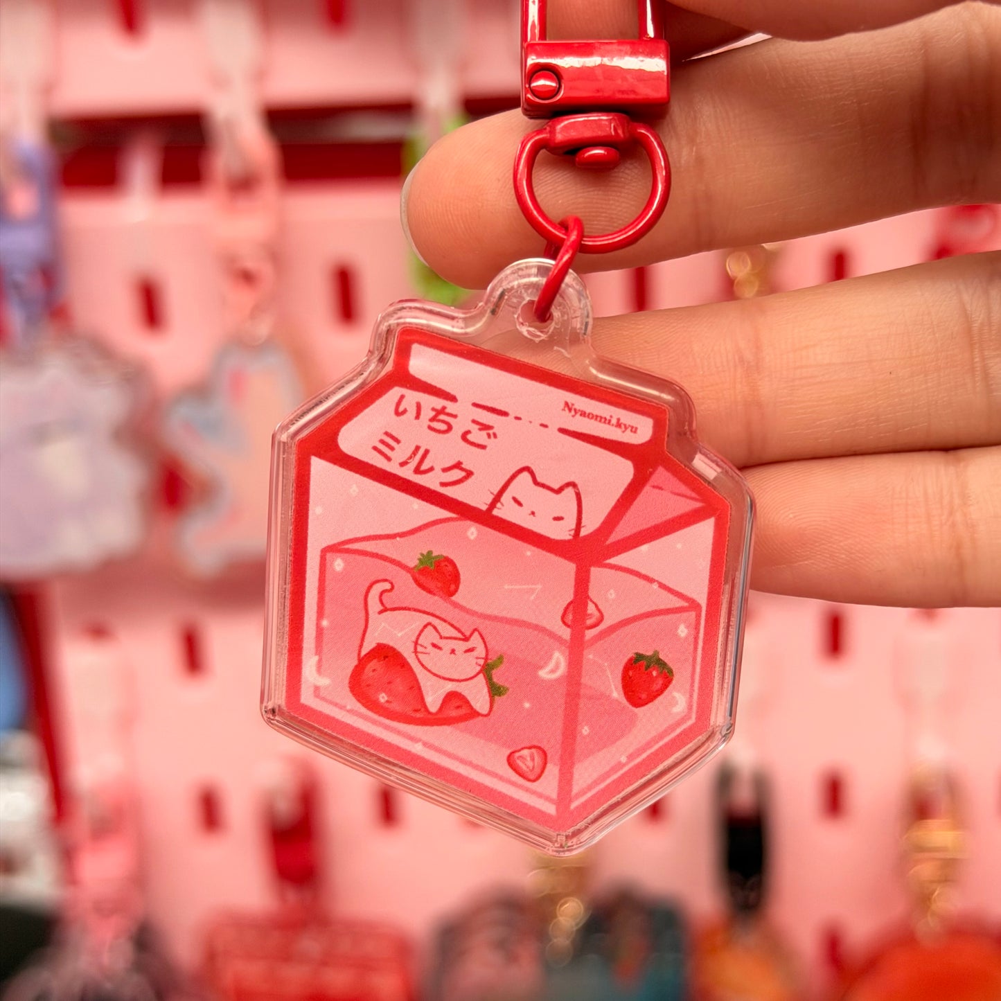 Strawberry Milk Keychain