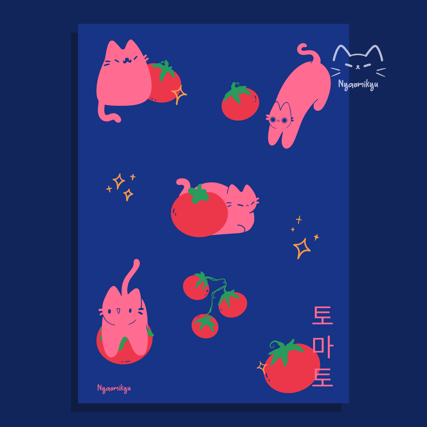 Tomato Cats Print