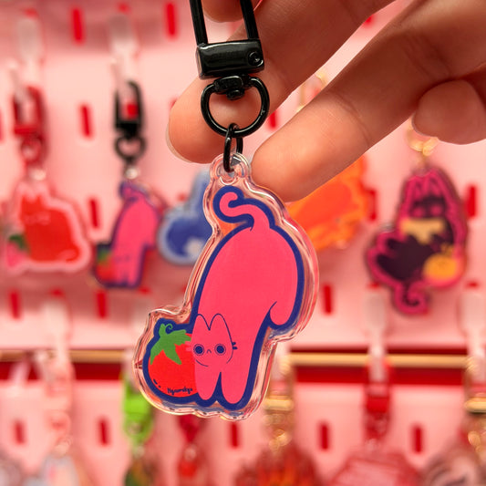 Tomato Cat Keychain