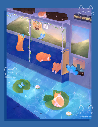 Train Cats Print