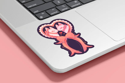 Ribbon Heart Cats Sticker